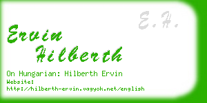 ervin hilberth business card